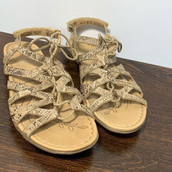 Naturalizer N5 comfort snakeskin print gladiator lace up sandal, size 8 1/2  - Picture 5 of 8